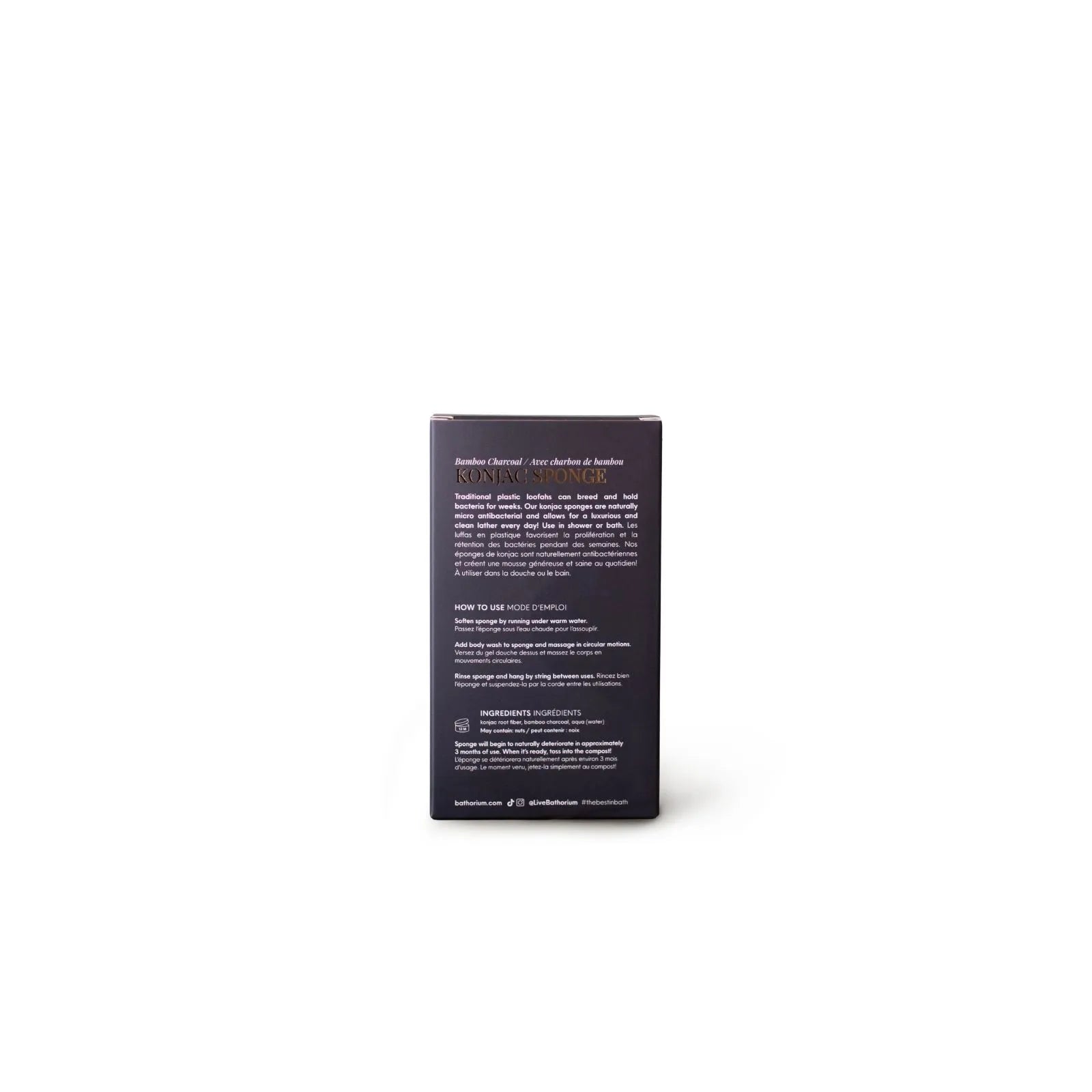 Konjac Bamboo Charcoal Body Sponge