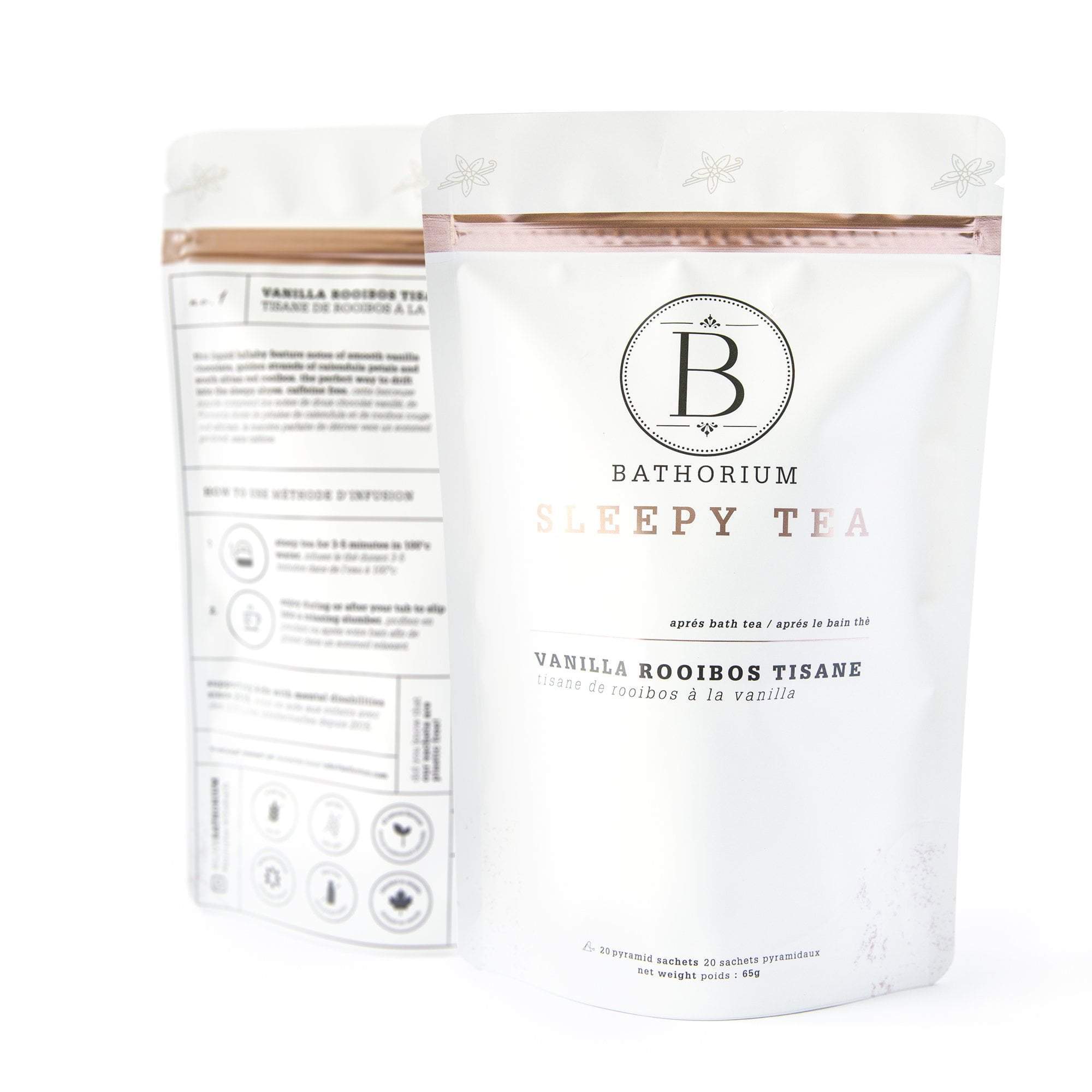 Après Bath- Sleepy Time Pyramid Bagged Tea Loose Leaf Tea Bathorium Vanilla Rooibos Tisane 20 Sachet Bag 