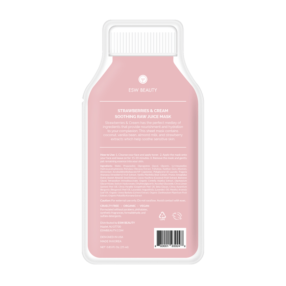ESW Beauty Skin Care Masks & Peels ESW Beauty Strawberries and Cream Soothing Raw Juice Sheet Mask