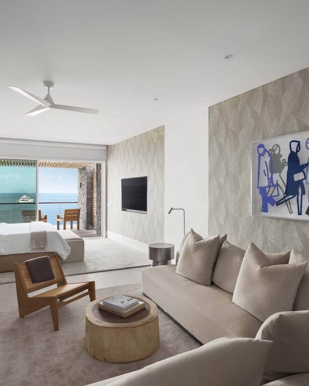 A suite at Sugar Beach with the sea through the open doors